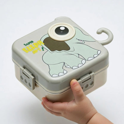 Cartoon Bento Lunch Box with Stainless Steel Tray