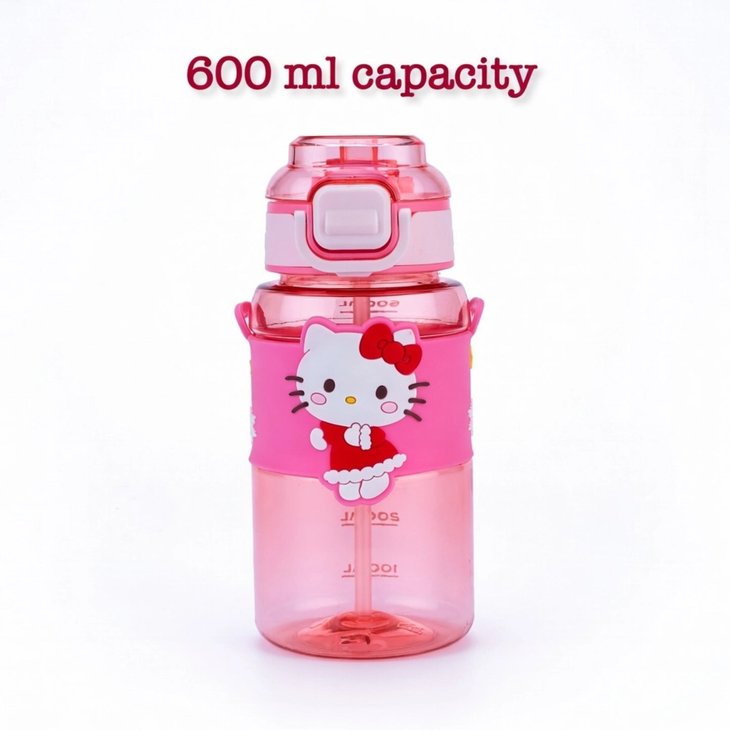 Cute Cartoon Kids Sipper Bottle with Straw & Strap