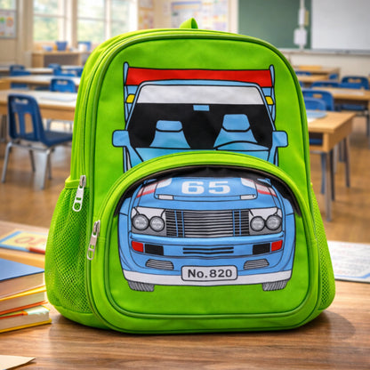 Car Print School Backpack