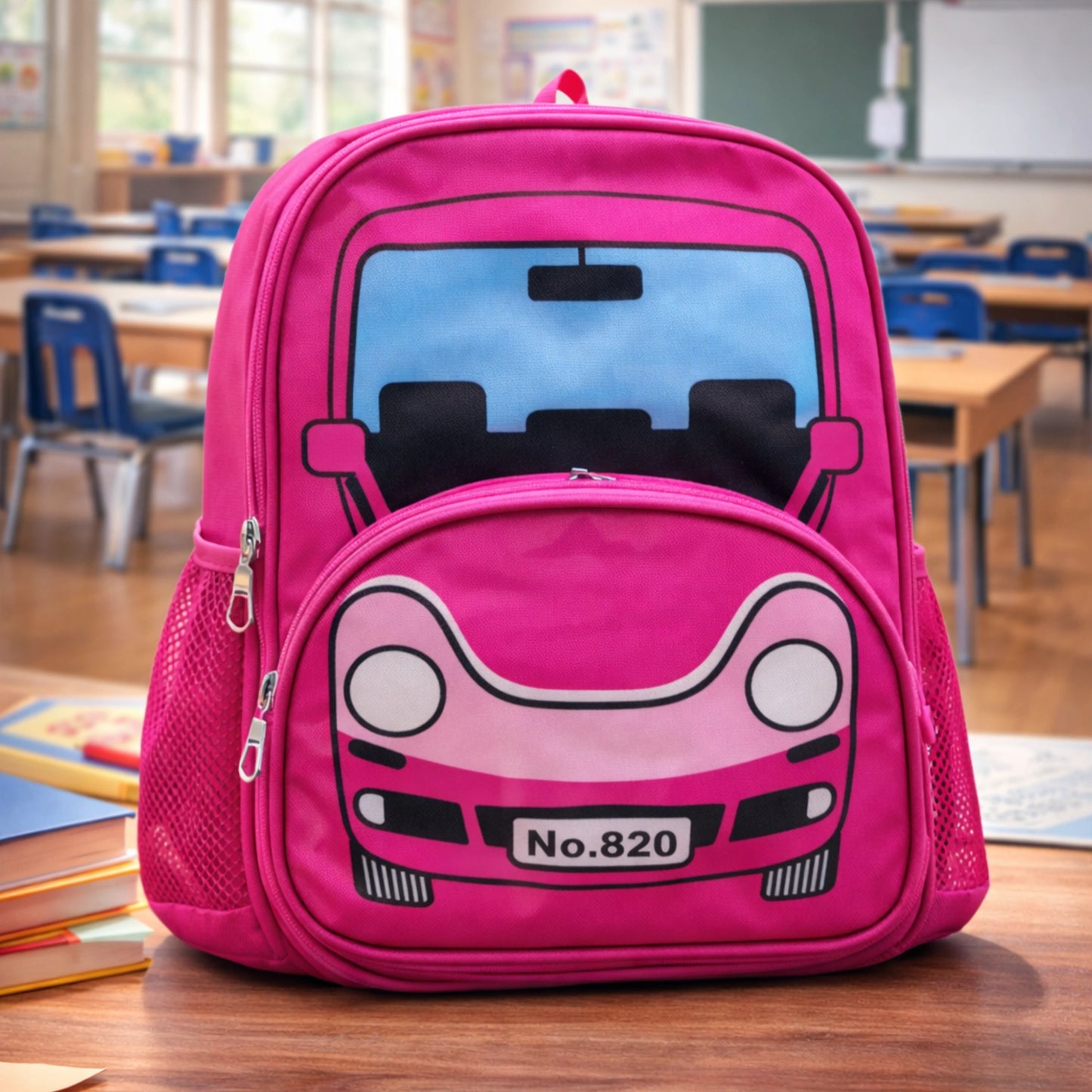 Car Print School Backpack