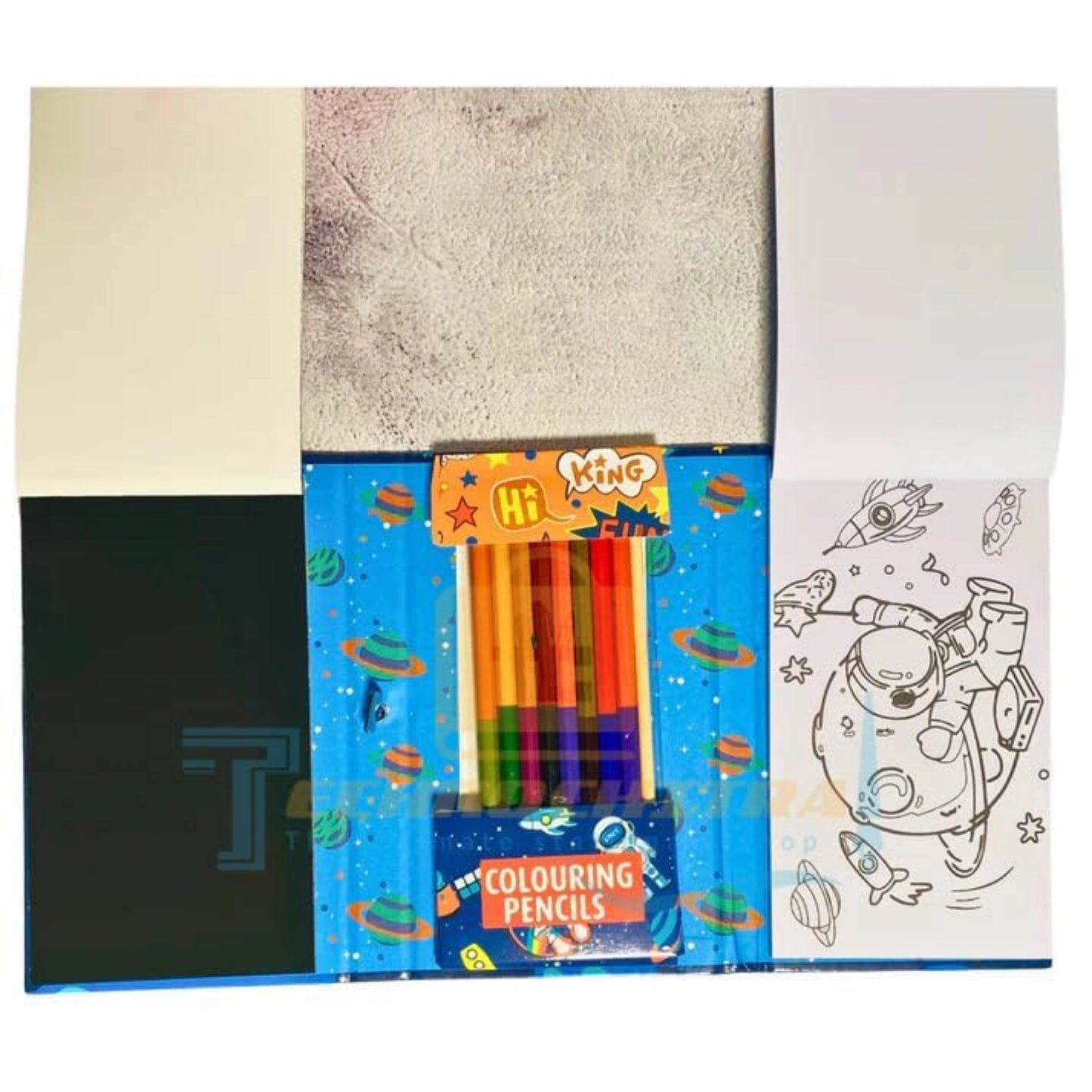 Colouring Book Set with Scratch Art