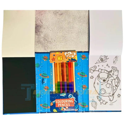 Colouring Book Set with Scratch Art