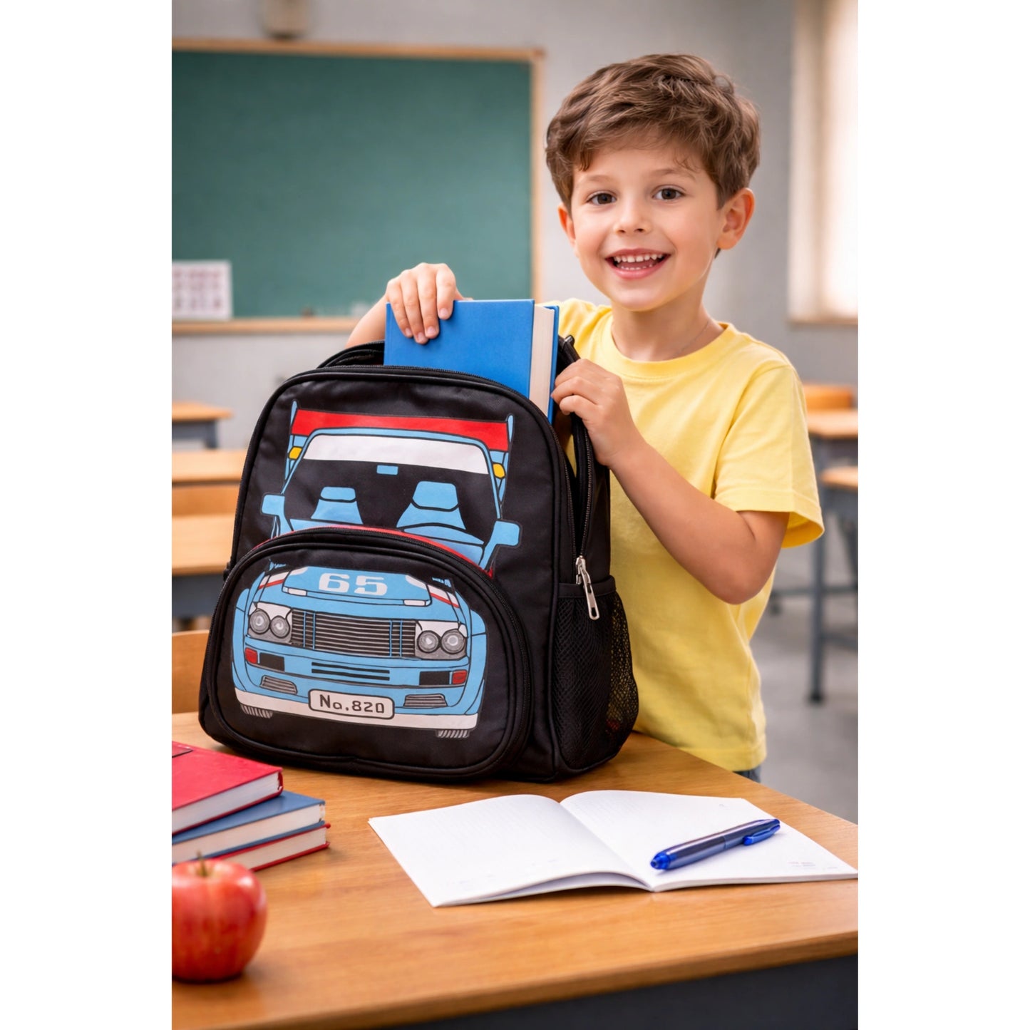 Car Print School Backpack