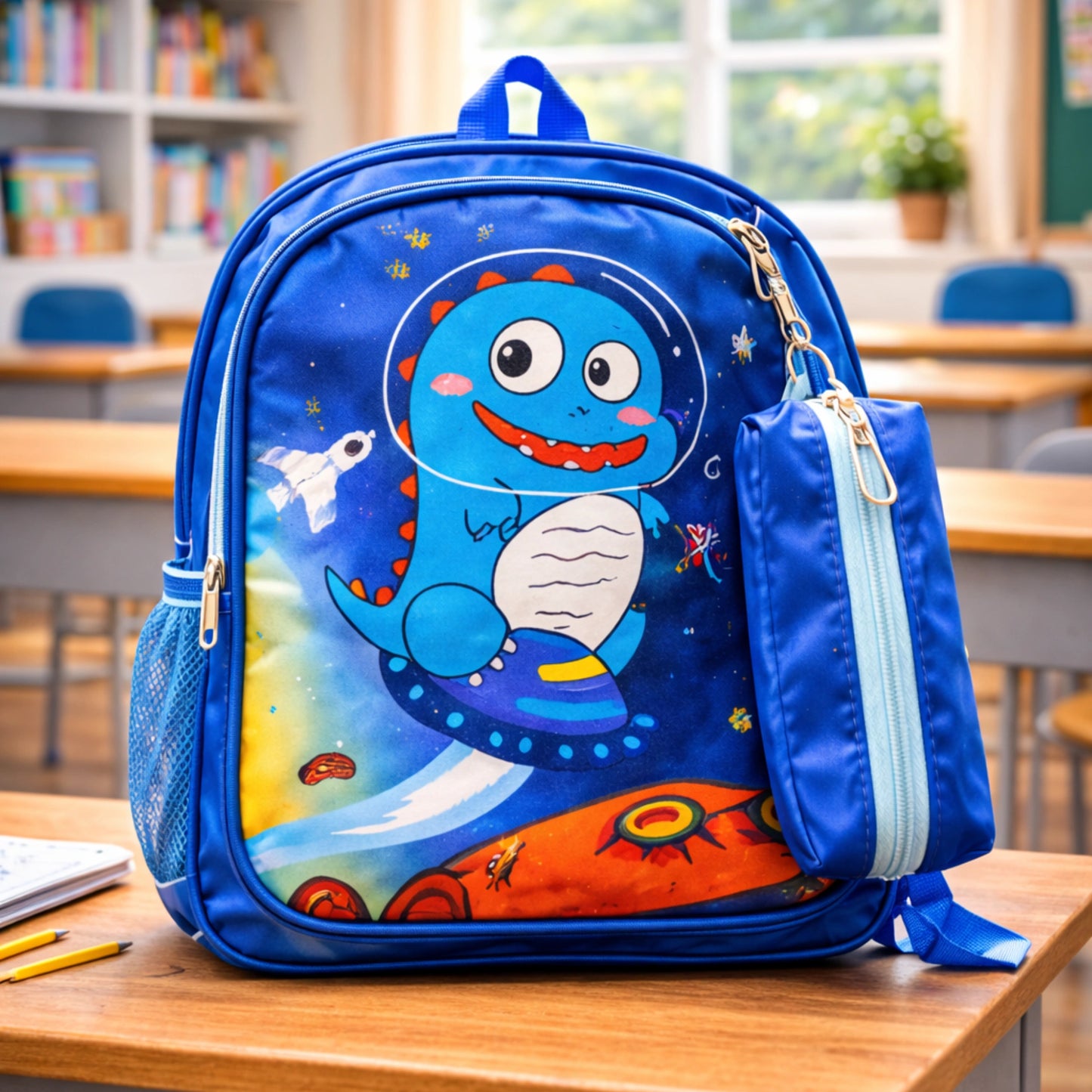 Cartoon School Backpack with Pencil Pouch