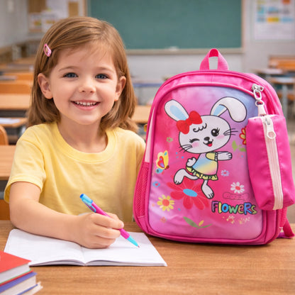 Cartoon School Backpack with Pencil Pouch