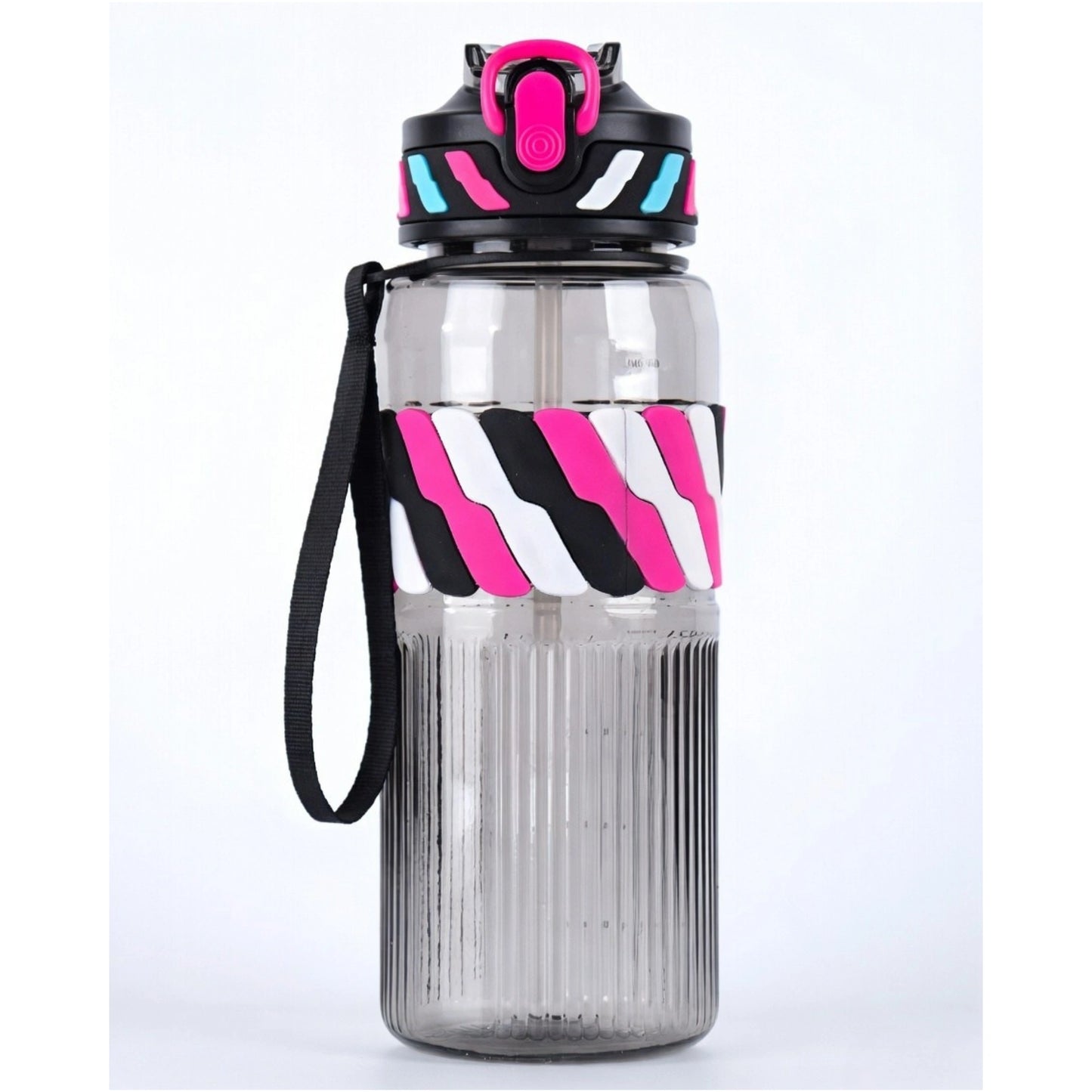 Designer Kids Water Bottle with Straw & Strap