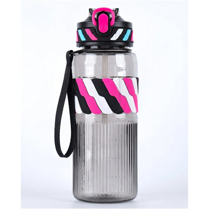 Designer Kids Water Bottle with Straw & Strap