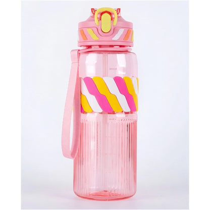 Designer Kids Water Bottle with Straw & Strap