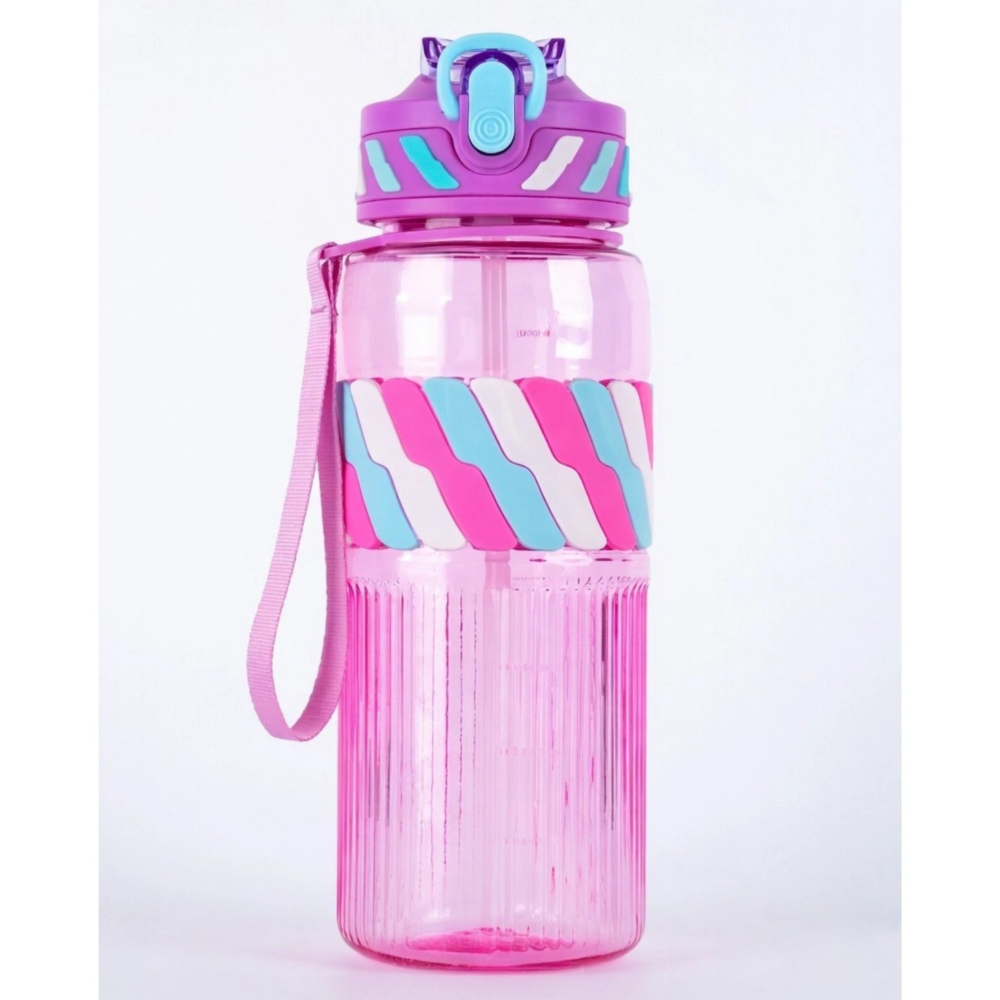 Designer Kids Water Bottle with Straw & Strap