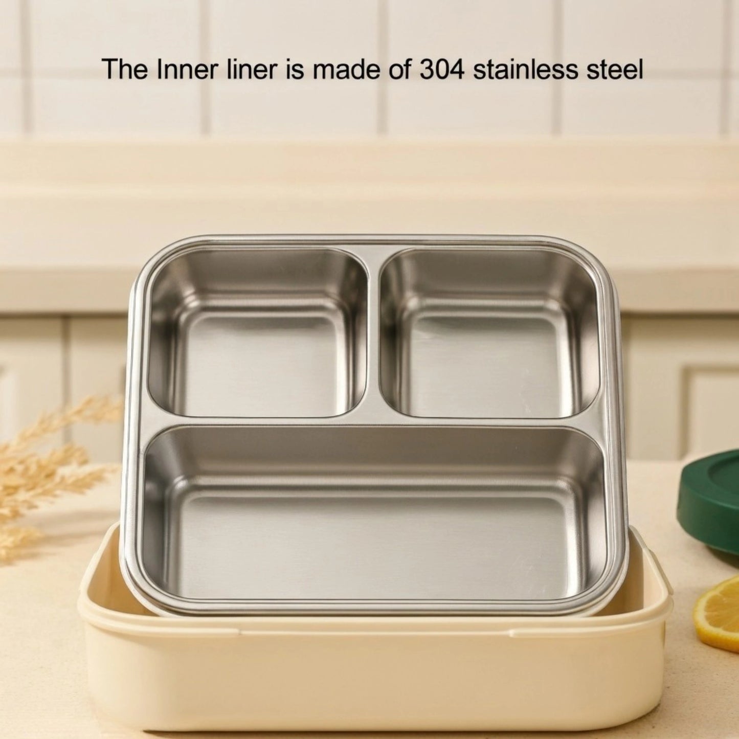 Cartoon Bento Lunch Box with Stainless Steel Tray
