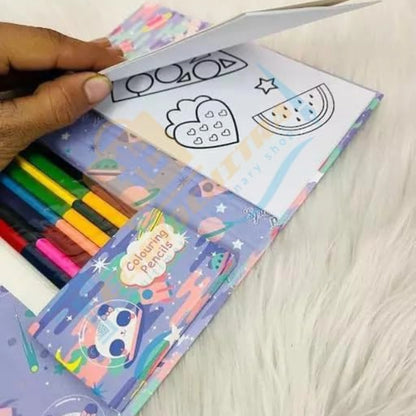Colouring Book Set with Scratch Art