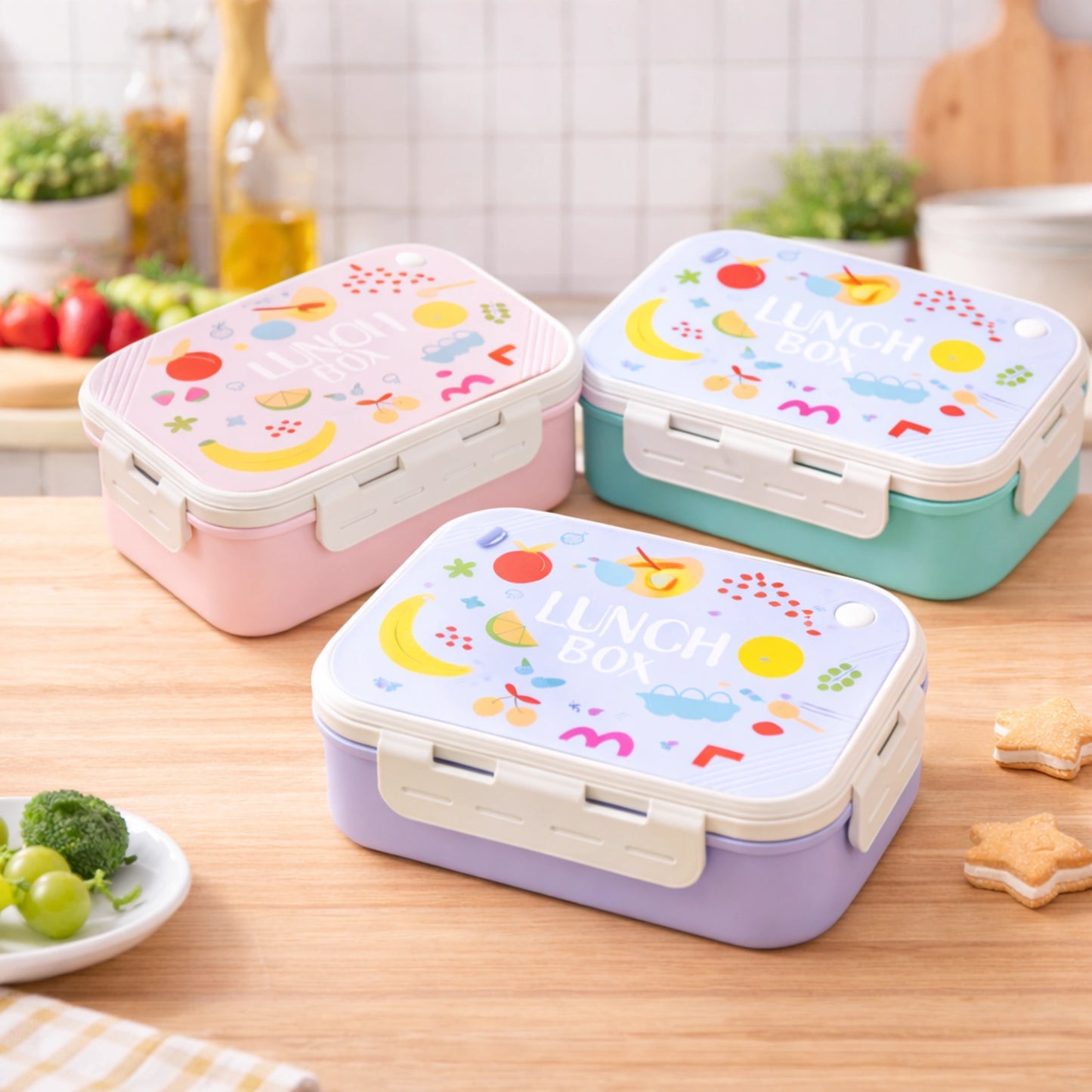 Stainless Steel Lunch Box with 3 Compartments