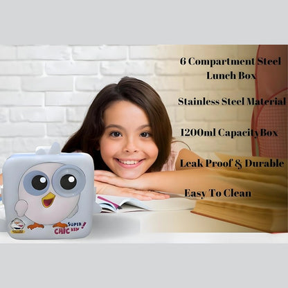 Cartoon Bento Lunch Box with Stainless Steel Tray