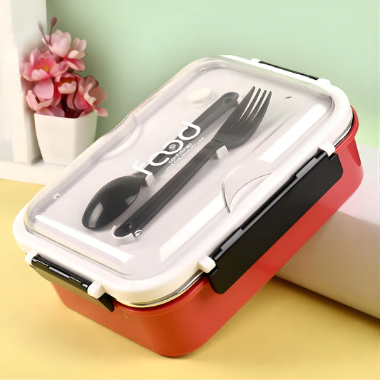 Stainless Steel Bento Lunch Box with Spoon & Fork