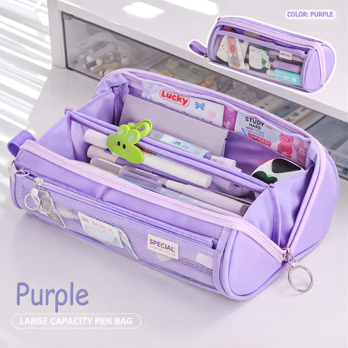 Multi-Compartment Transparent Pencil Case