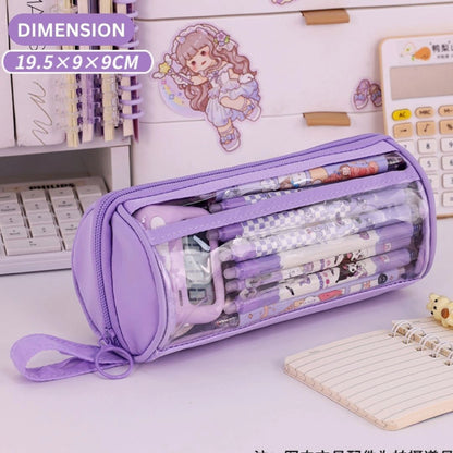 Multi-Compartment Transparent Pencil Case