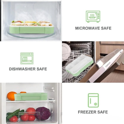 4 Compartment And 3 Compartment Leakproof Bento Lunch Box with Spoon