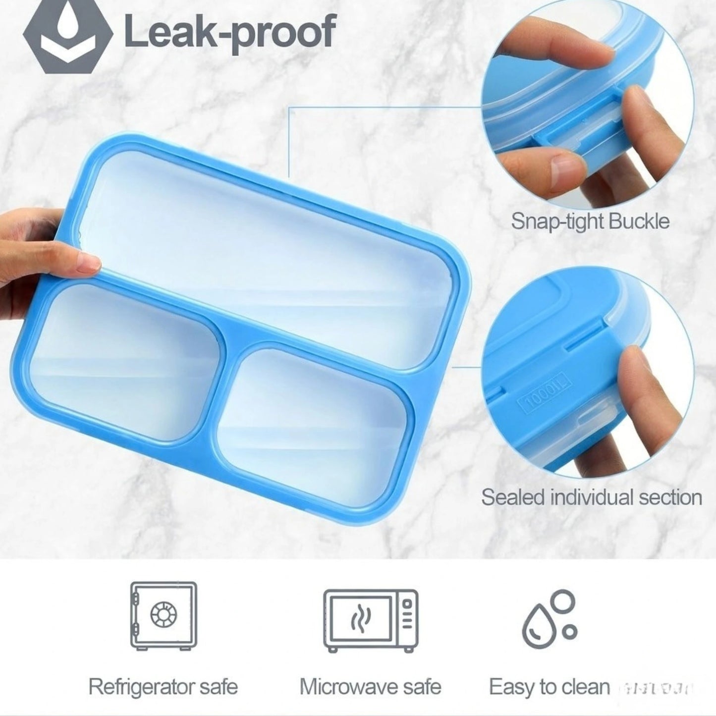 4 Compartment And 3 Compartment Leakproof Bento Lunch Box with Spoon