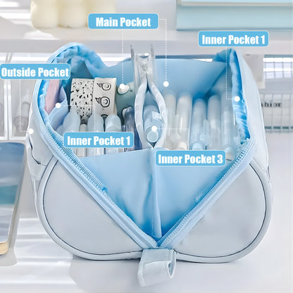 Multi-Compartment Transparent Pencil Case