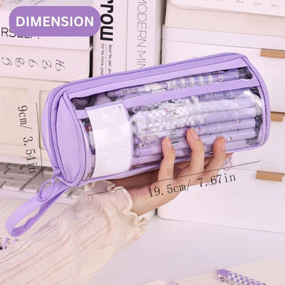 Multi-Compartment Transparent Pencil Case