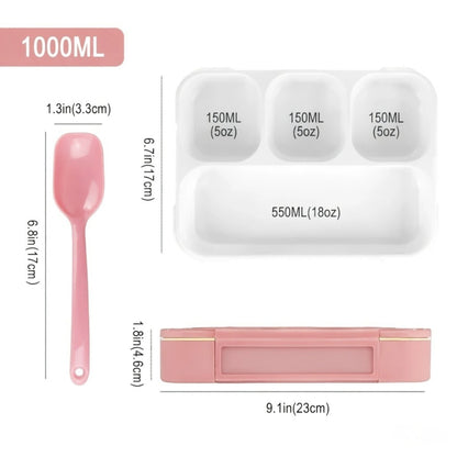 4 Compartment And 3 Compartment Leakproof Bento Lunch Box with Spoon