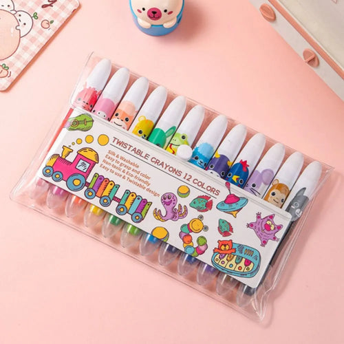 12 Color Twistable Crayons Set