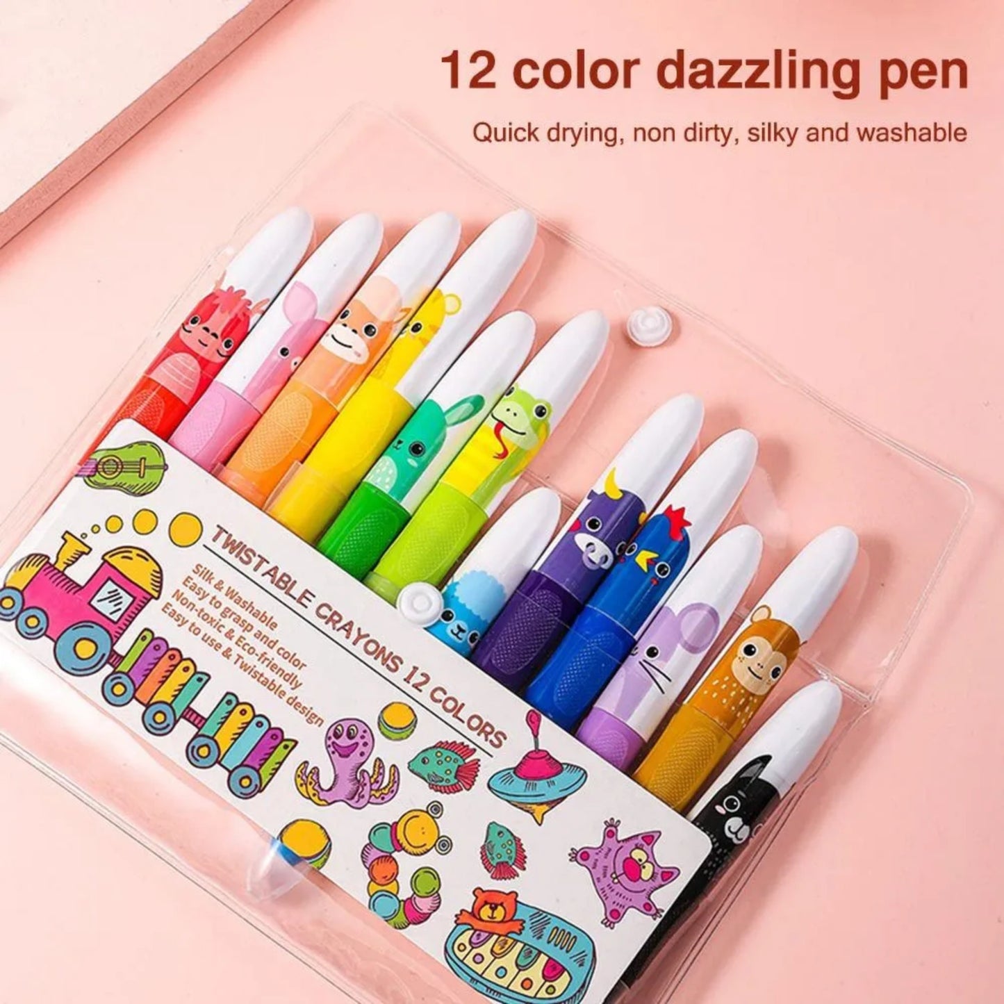 12 Color Twistable Crayons Set