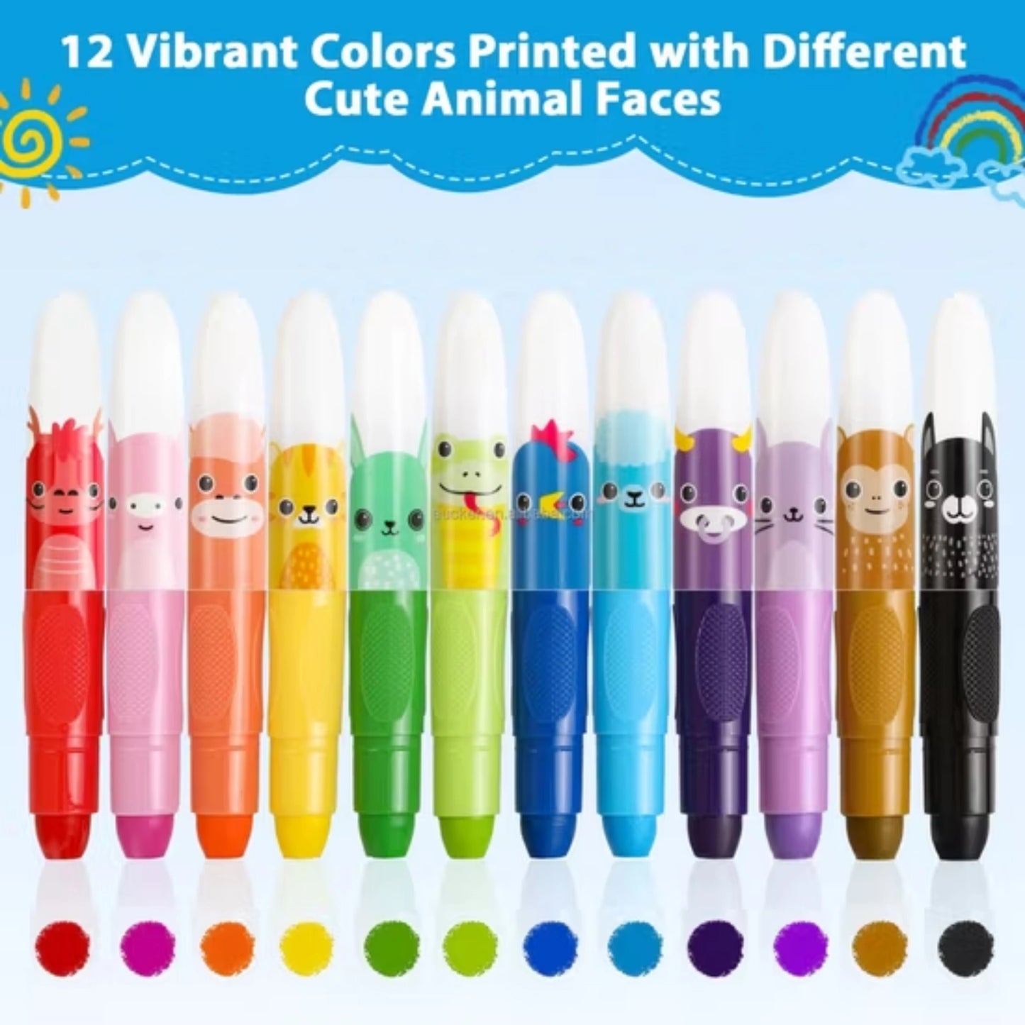 12 Color Twistable Crayons Set