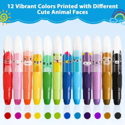 12 Color Twistable Crayons Set