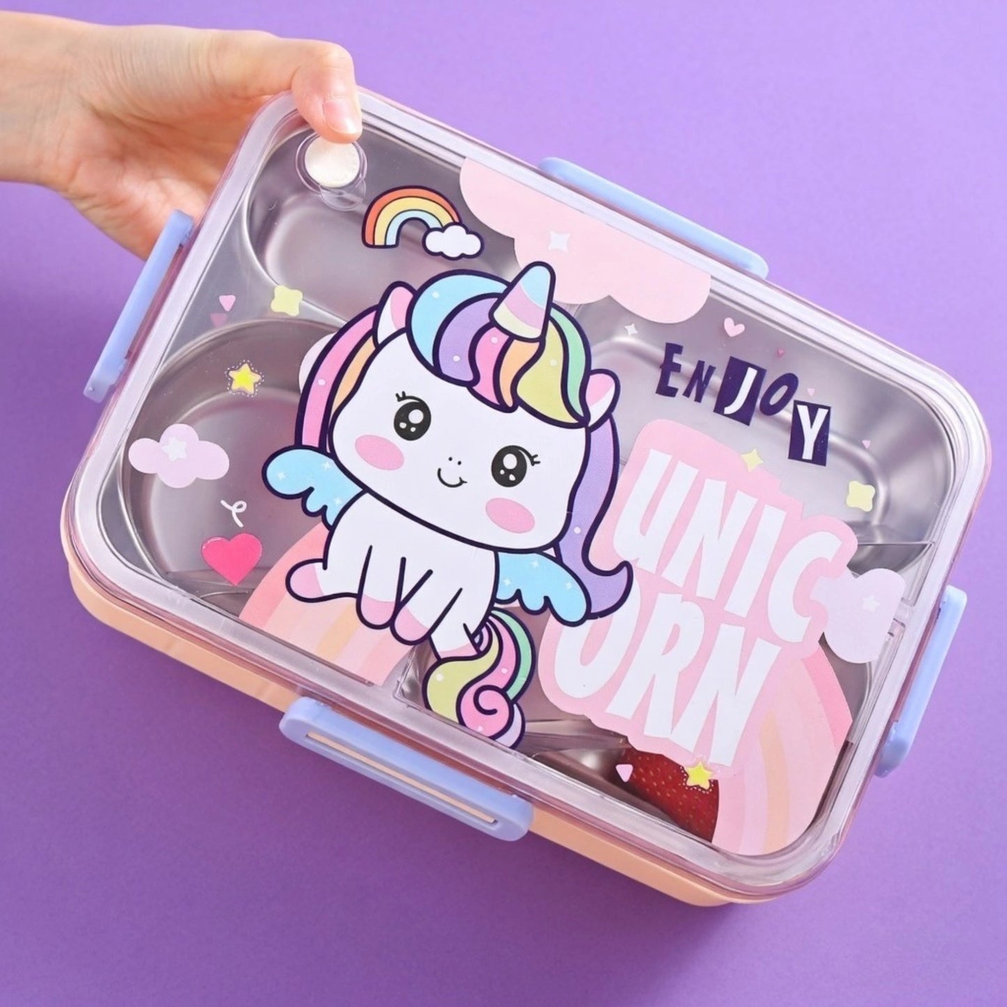 Stainless Steel Bento Lunch Box with Spoon & Chopsticks