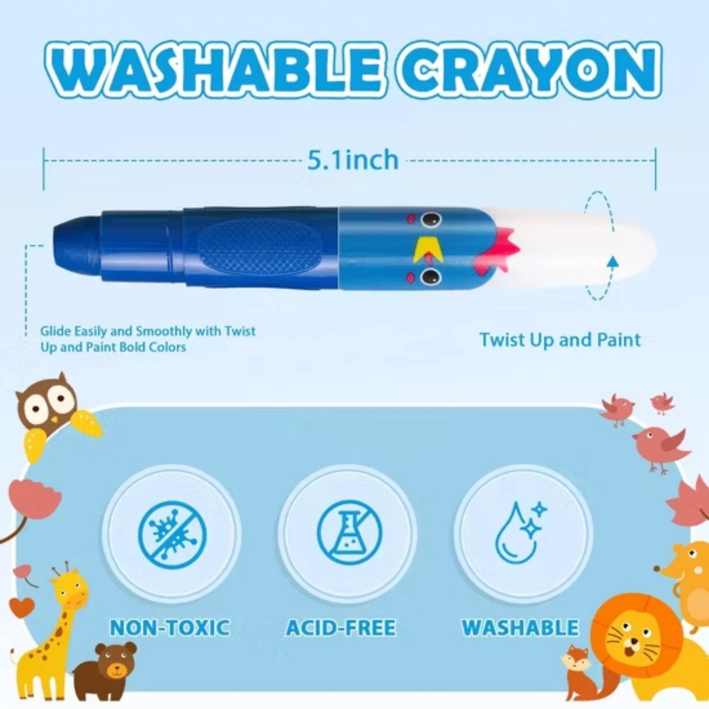 12 Color Twistable Crayons Set