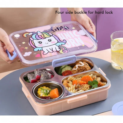 Stainless Steel Bento Lunch Box with Spoon & Chopsticks