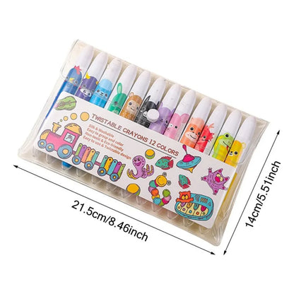 12 Color Twistable Crayons Set