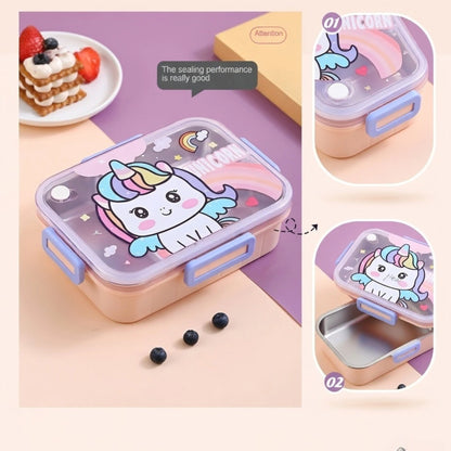 Stainless Steel Bento Lunch Box with Spoon & Chopsticks