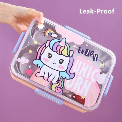 Stainless Steel Bento Lunch Box with Spoon & Chopsticks