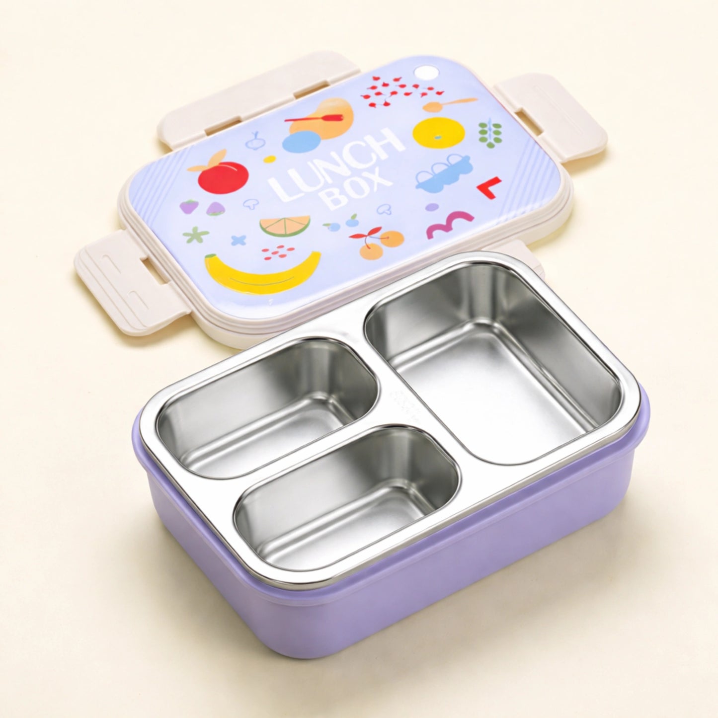 Stainless Steel Lunch Box with 3 Compartments