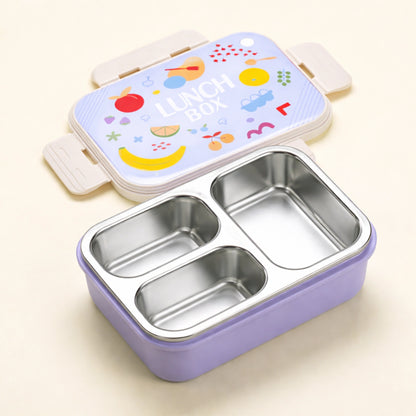 Stainless Steel Lunch Box with 3 Compartments