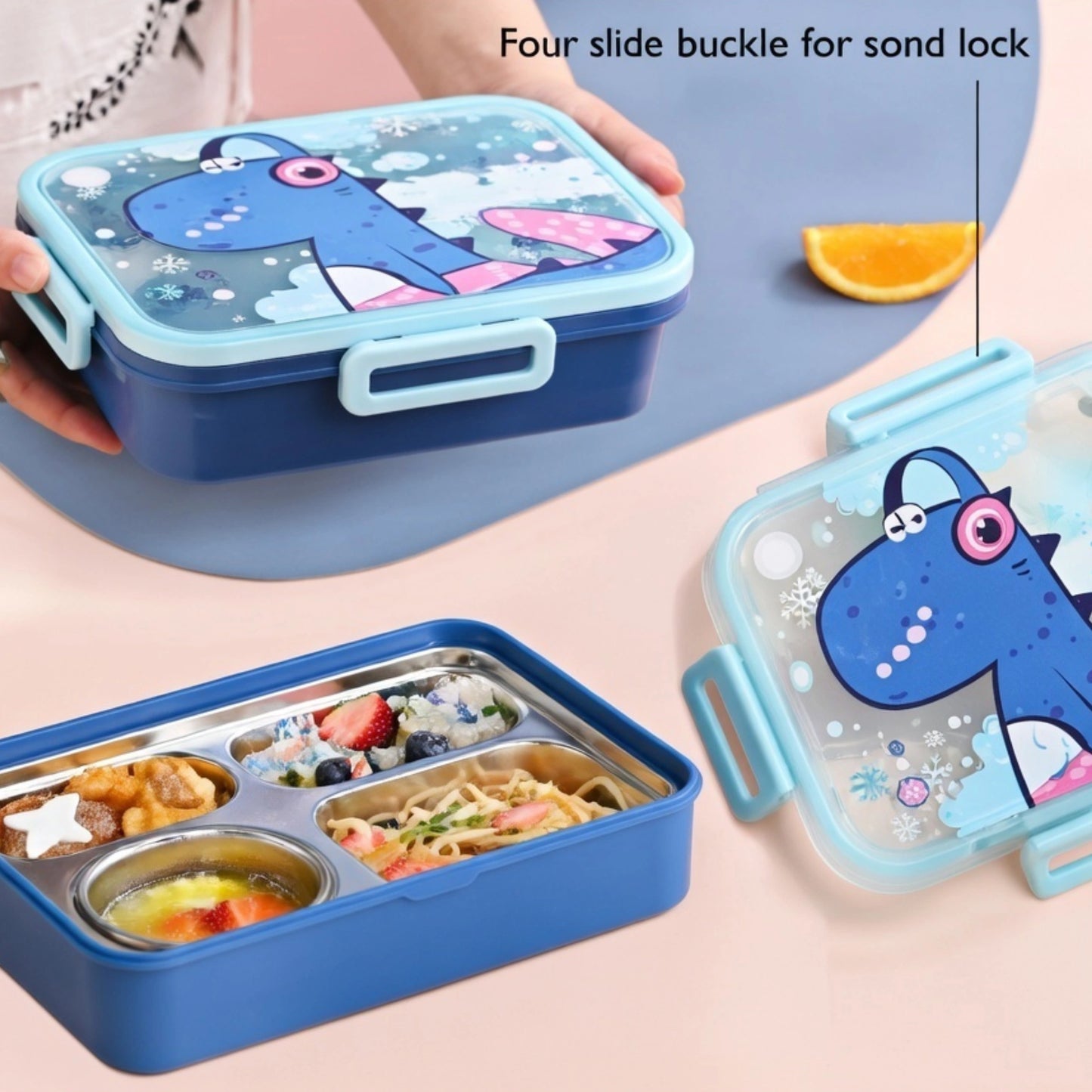 Stainless Steel Bento Lunch Box with Spoon & Chopsticks