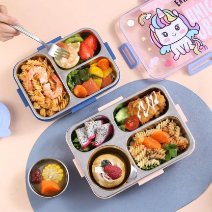 Stainless Steel Bento Lunch Box with Spoon & Chopsticks