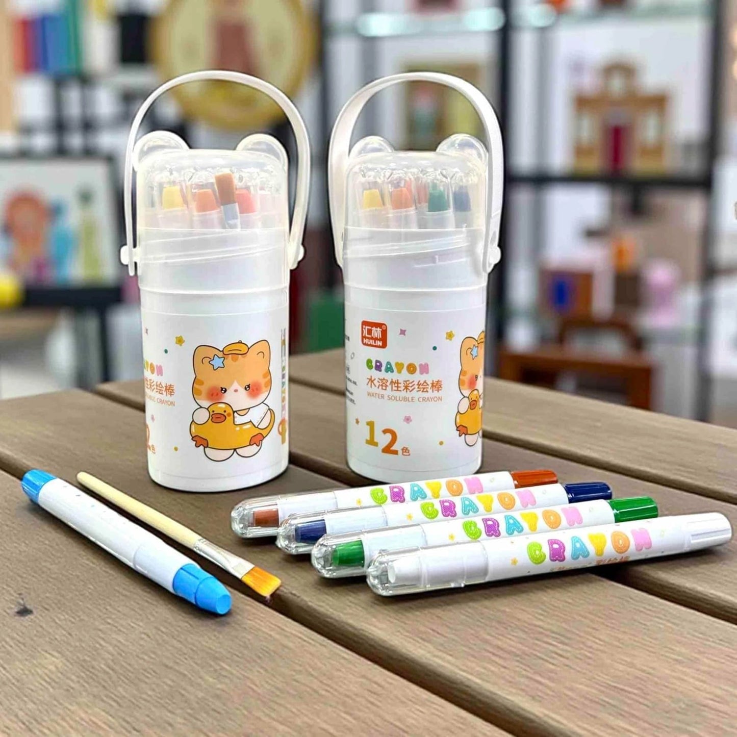 Color Twist Crayons Set with Storage Bucket