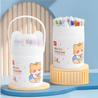 Color Twist Crayons Set with Storage Bucket