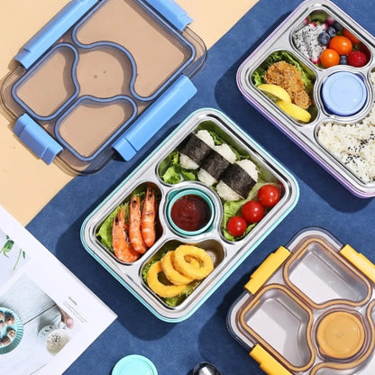Stainless Steel Bento Lunch Box with Sauce Cup