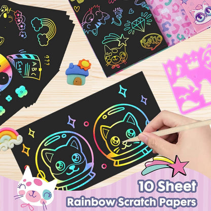 Colouring Book Set with Scratch Art